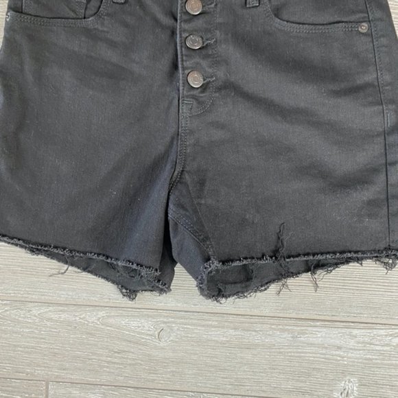 💜 Old Navy Black High Rise Secret Slim Pocket Denim Shorts 6 - Picture 9 of 10